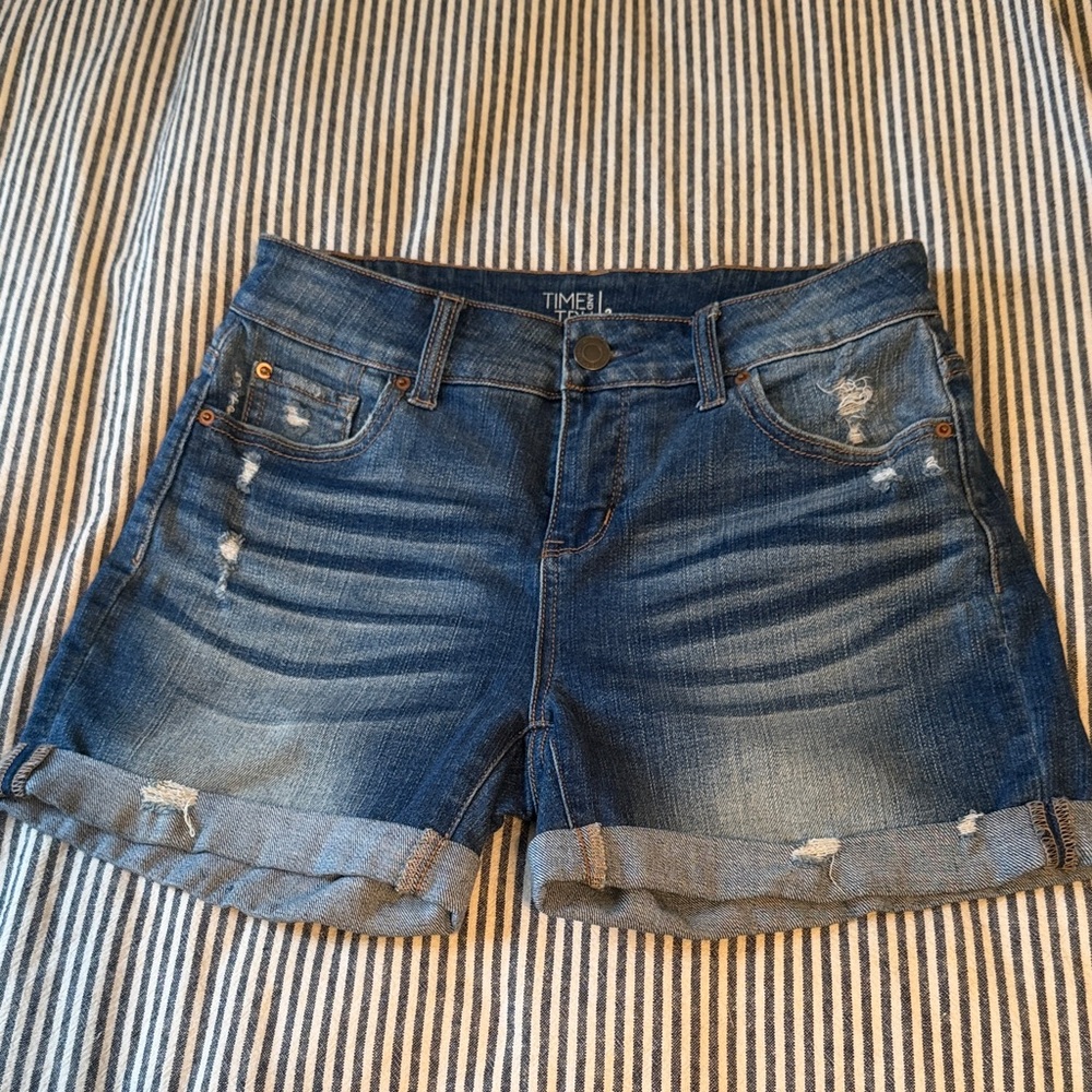 Time and Tru Distressed Blue Jean Shorts